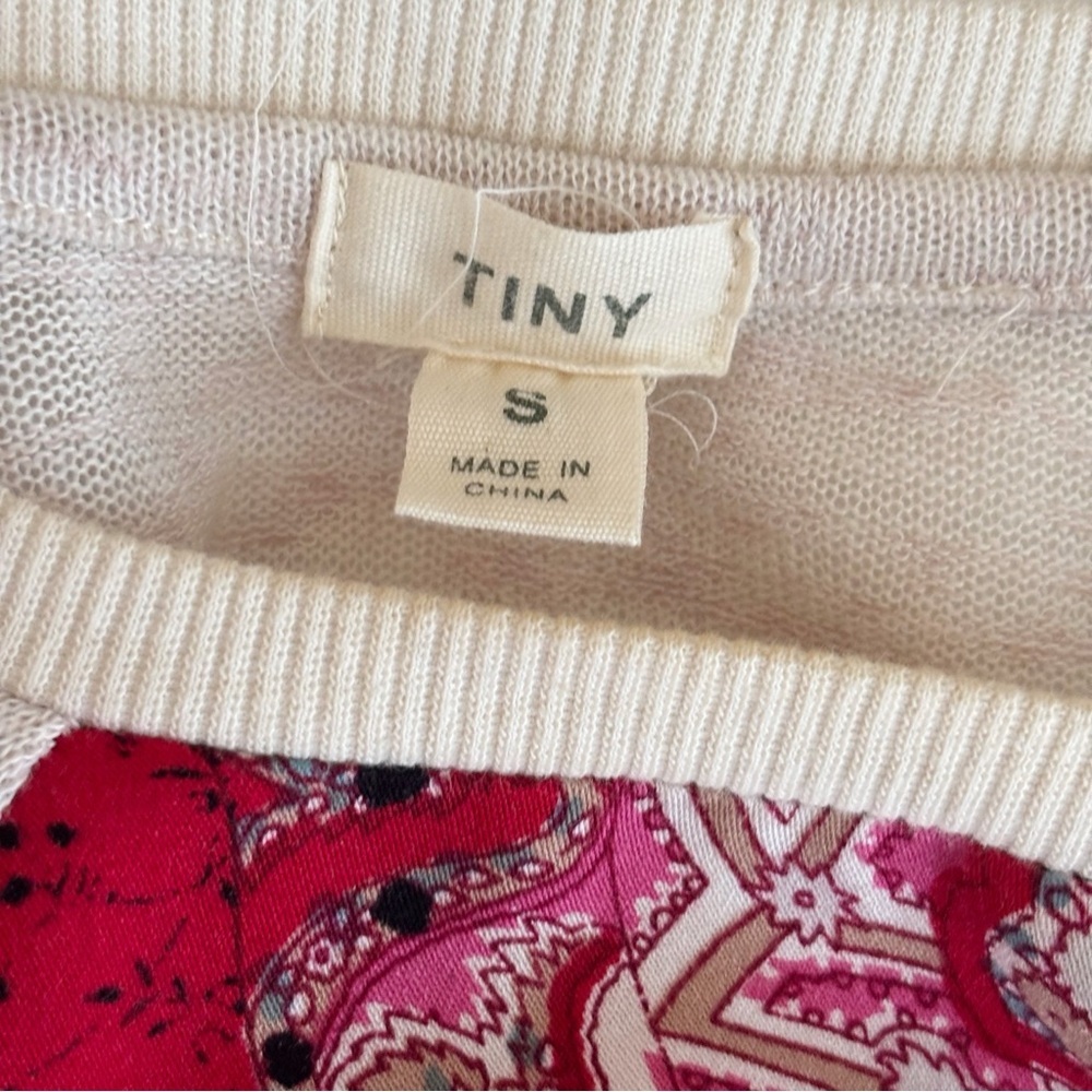 Tiny Red Paisley Floral Knit Top Small Anthropologie - Picture 4 of 6